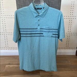 Travis Mathew Green and Gray Polo Shirt